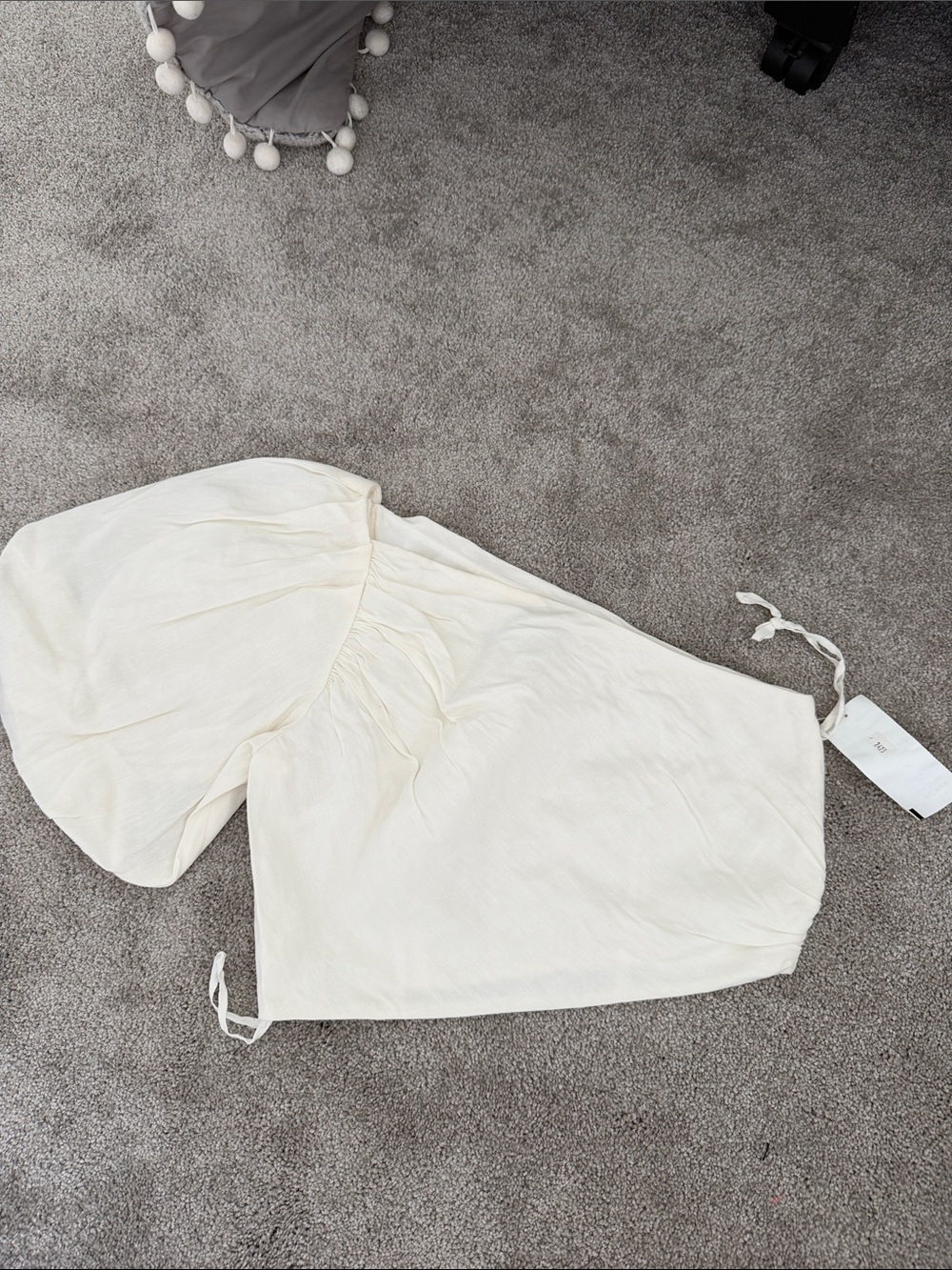ANTONIO MELANI Ivory Linen Blouse with Light Blue Label